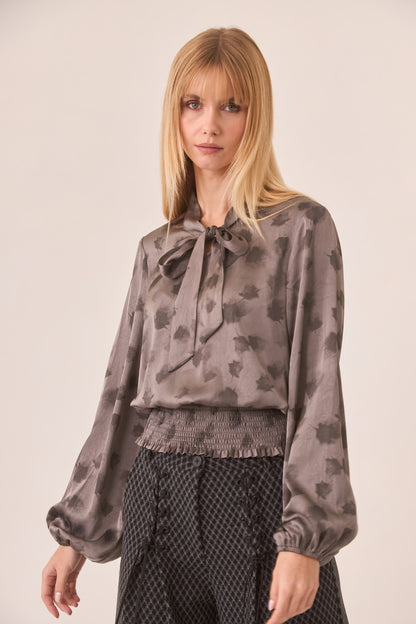 Tie Dyed Blouse with Gathered Waist