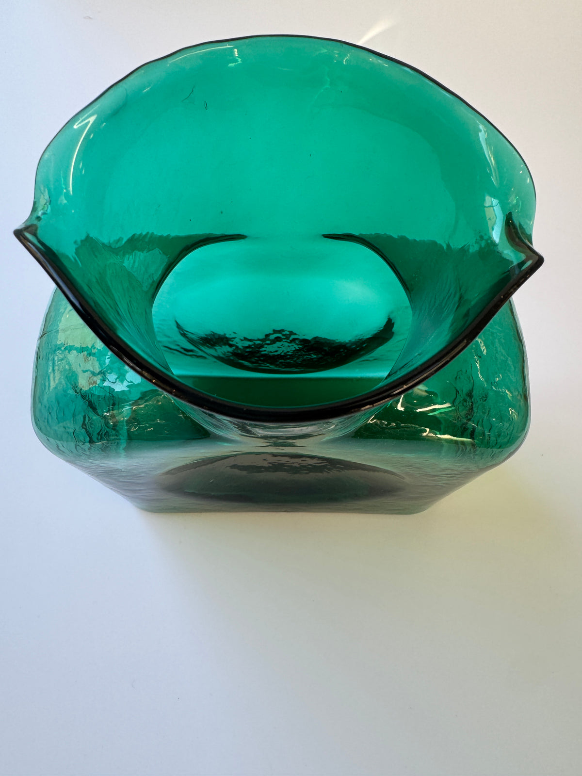 VINTAGE BLENKO Double Spout Water Bottle 384M in Emerald/Teal Green