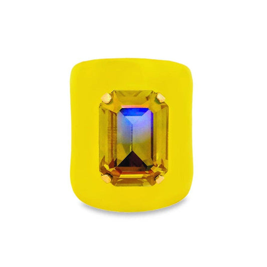 Mini Roddy Ring in Enamel: Electric Yellow