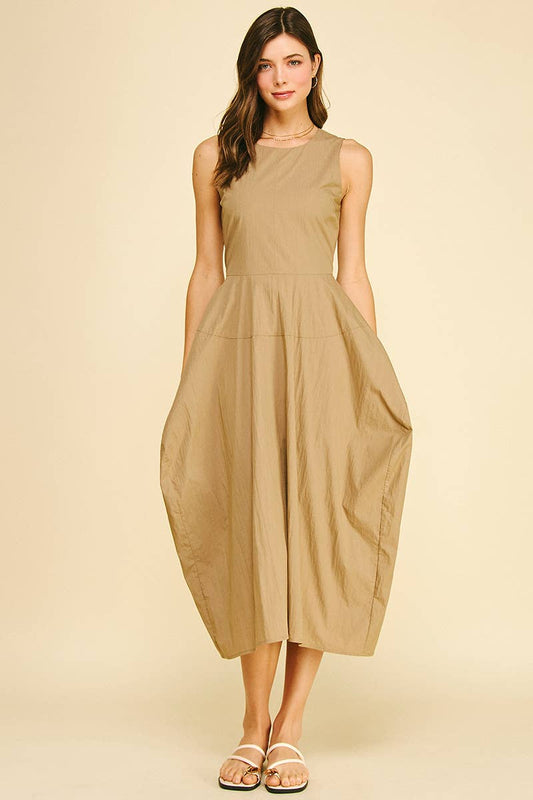 Khaki Dress with Pockets