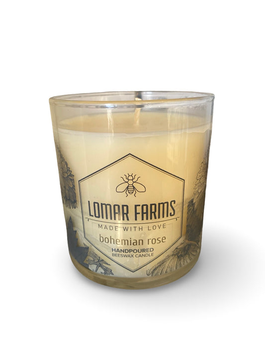 Lomar Farms Beeswax Candle: Bohemian Rose