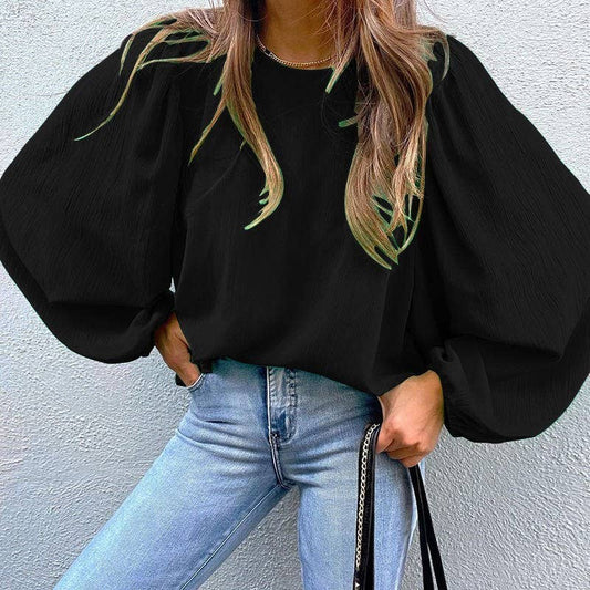 Puff sleeve top: Black