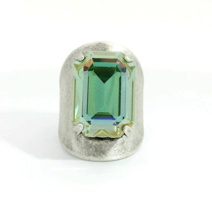 Roddy Ring in Watermelon: Antique Silver Aqua Lemon