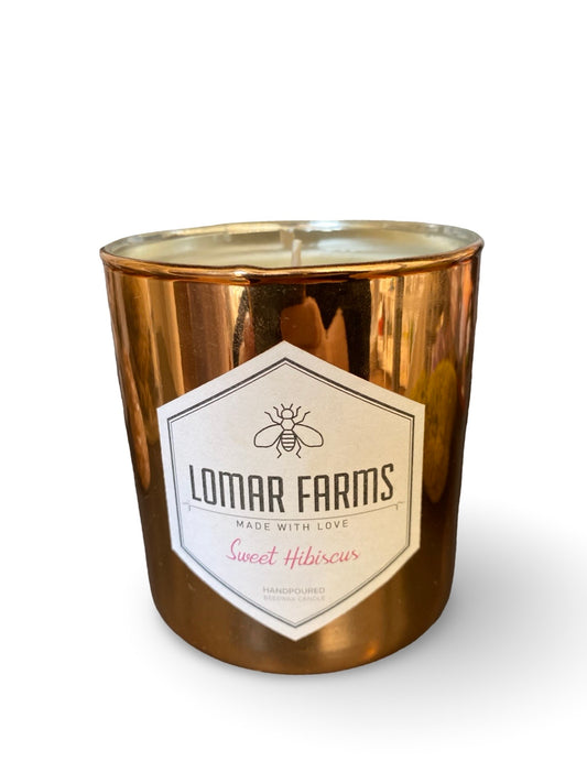 Lomar Farms Beeswax Candle: Sweet Hibiscus