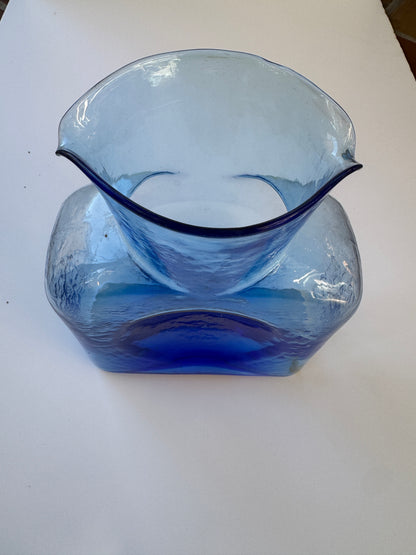 VINTAGE BLENKO Double Spout Water Bottle 384M  in Blue
