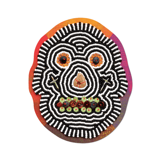 Skull by Jeffrey Gibson - Die-Cut Sticker
