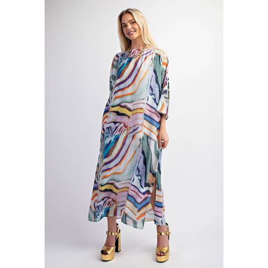 Graphic Rainbow Long Dress