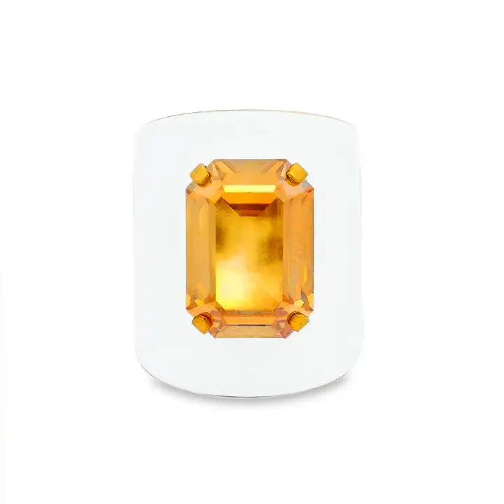 Mini Roddy Ring in White Enamel