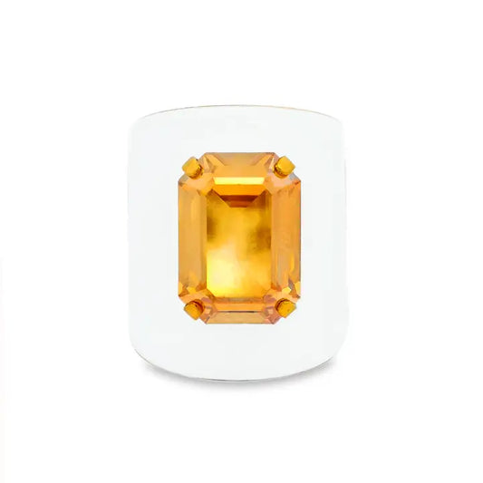Mini Roddy Ring in White Enamel