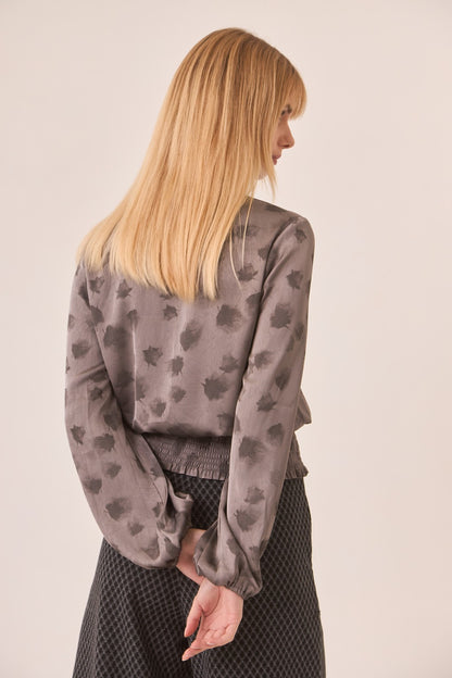 Tie Dyed Blouse with Gathered Waist