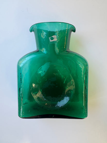 VINTAGE BLENKO Double Spout Water Bottle 384M in Emerald/Teal Green
