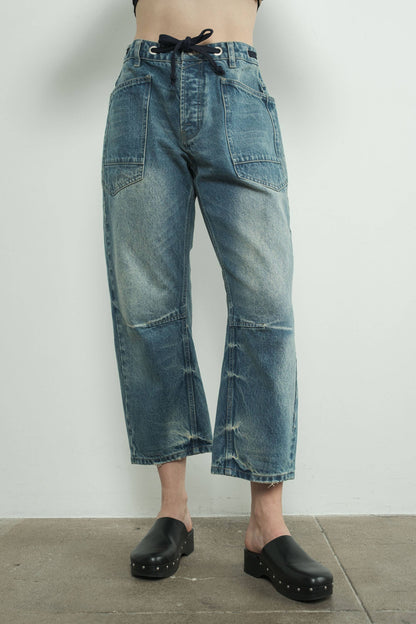 Denim Barrel Jeans in Grey Wash