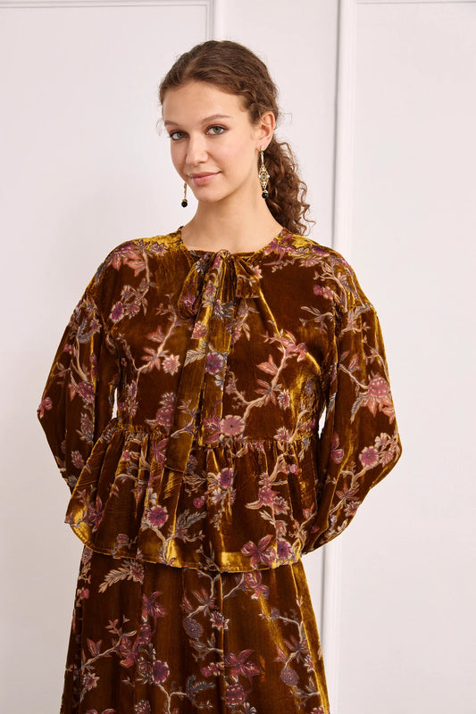 NUD Floral Velvet Top