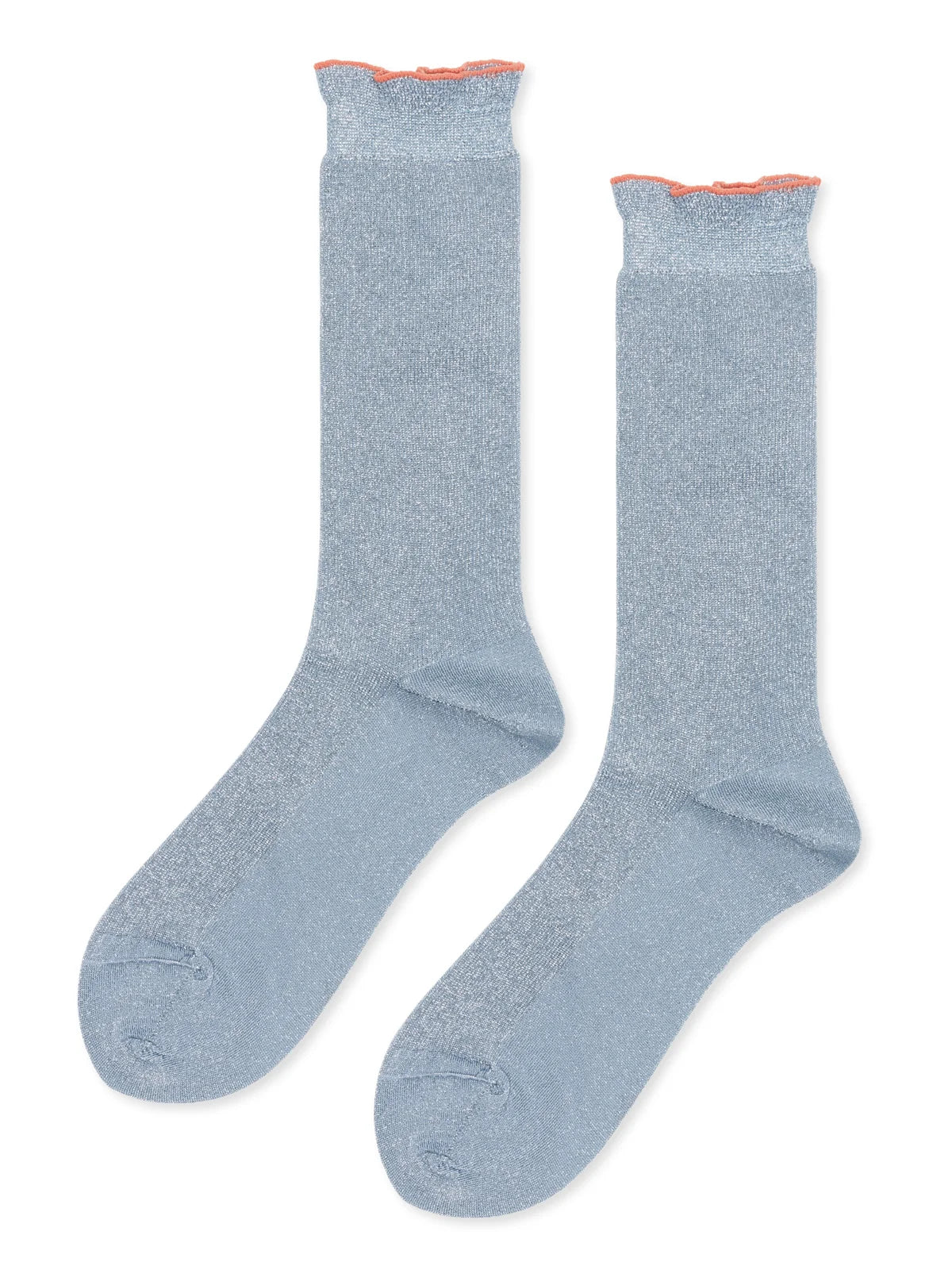 Hansel From Basel Lumiesta Lettuce Cuff Crew Socks in Light Blue