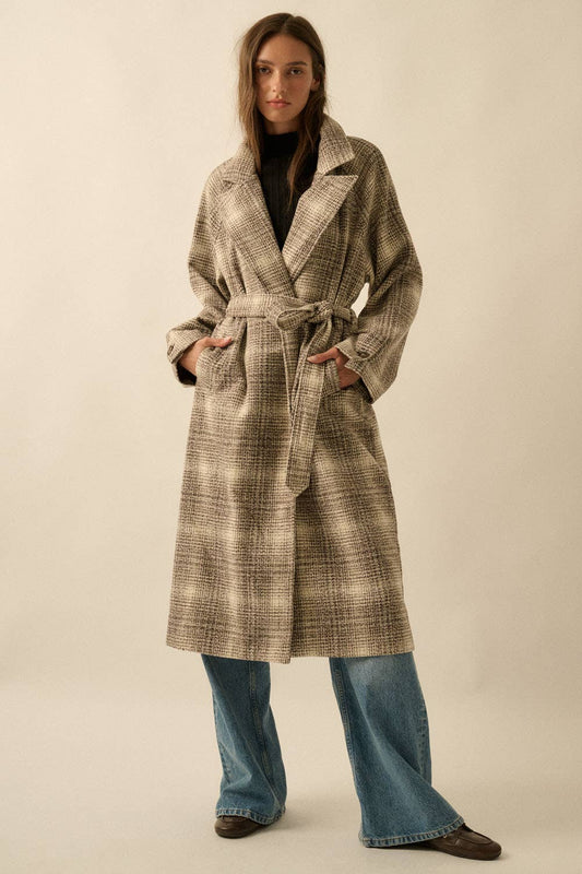 Plaid Tweed Overcoat