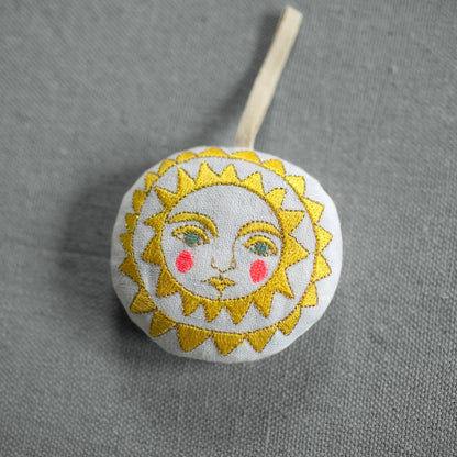 White Bright Neon Sun - Cotton & Lavender filled Ornament