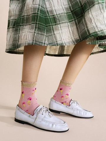 Hansel from Basel Lumiesta Floral Short Crew Socks