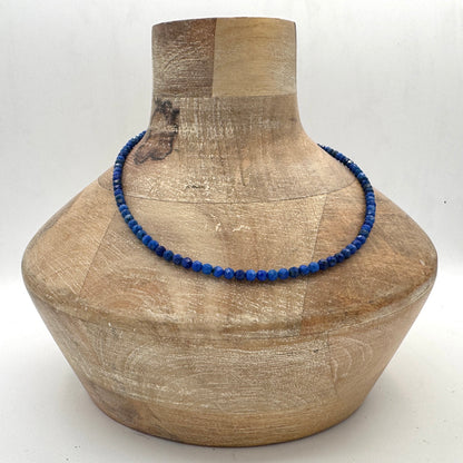 Necklace: Denim Lapis with Chunky Brass