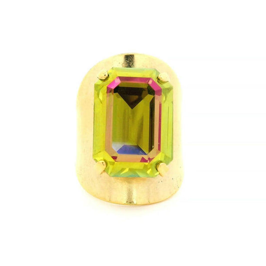 Roddy Ring in Watermelon: Antique Gold Peridot Brandy