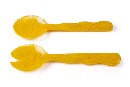 Resin Salad Servers- Mustard (Set of 2)