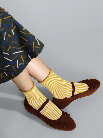 Hansel From Basel Corbusier Crew Socks in Citron
