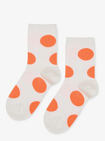 Hansel From Basel Rie Crew Socks in Neon Orange