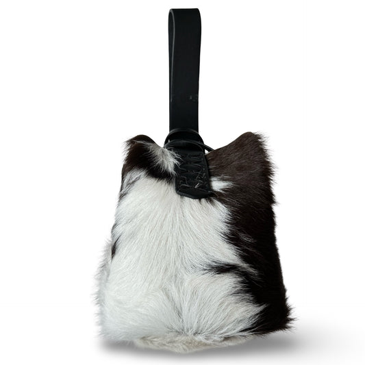 Volta Atelier Navigli Bag in White and Brown Upcycled Pony