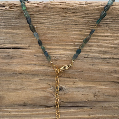 Necklace: Green Opals
