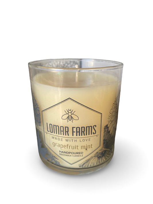 Lomar Farms Beeswax Candle: Grapefruit Mint