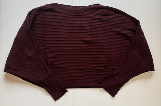 ELLE GREY  Ribbed Dolma Sweater in Burgundy
