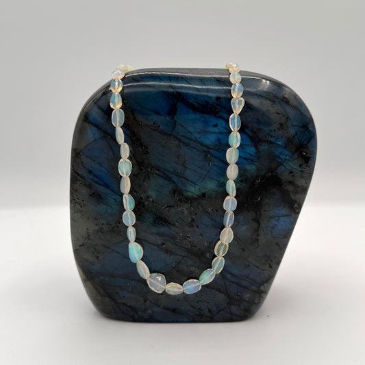 Necklace: White Oval Opals