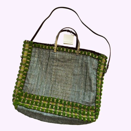 Enshalla XL Green Tufted Moroccan Bag