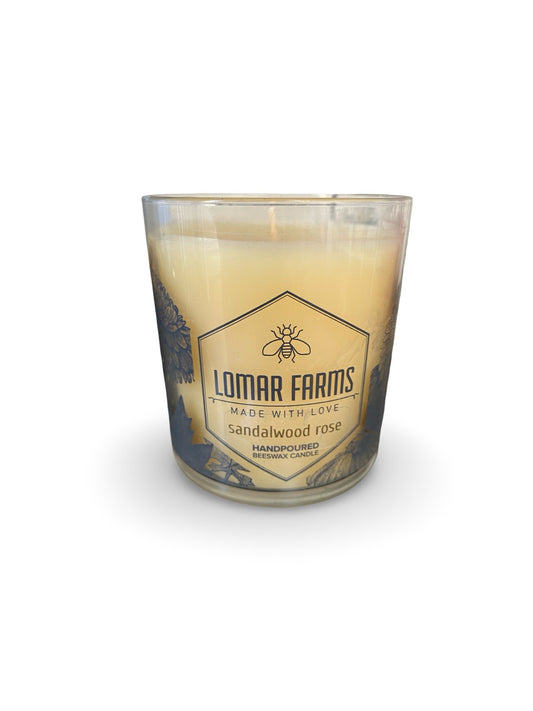 Lomar Farms Beeswax Candle: Sandalwood Rose