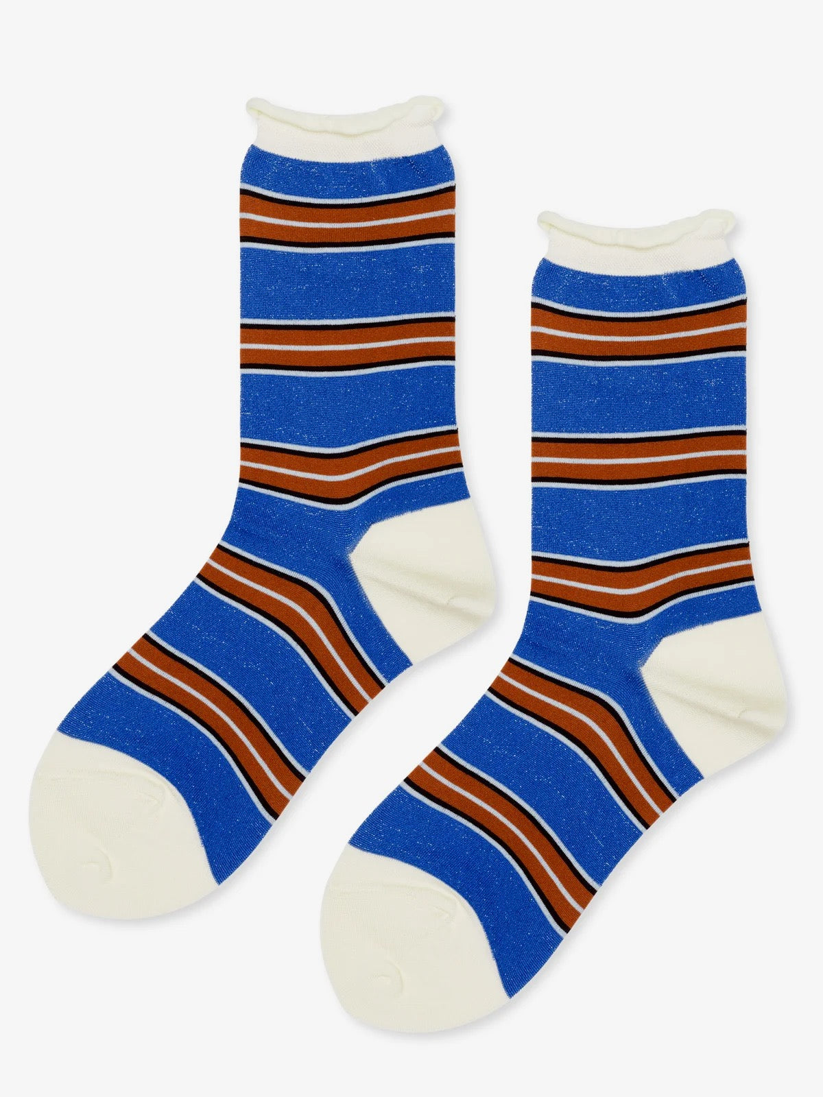 Hansel From Basel 70's Stripe Crew Socks in Blue