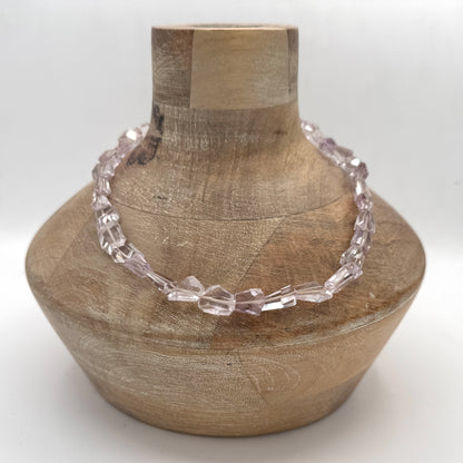 Necklace: Pink Amethyst with Chunky Brass