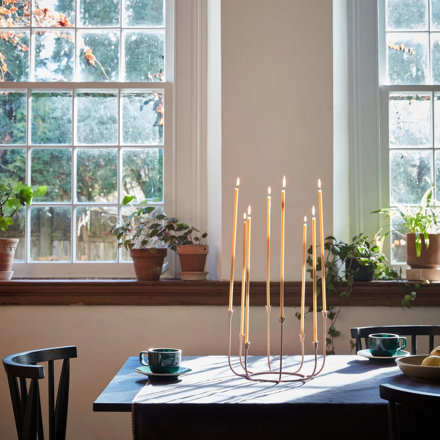 Floral Society Beacon Long Stem Candelabras in Dune