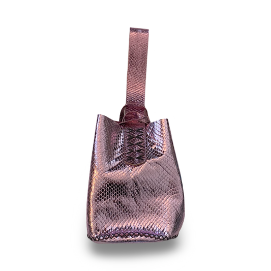 Volta Atelier Navigli Bag in Light Pink Metallic