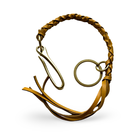 Keychain: Leather Wristlet  with Large Fish Hook