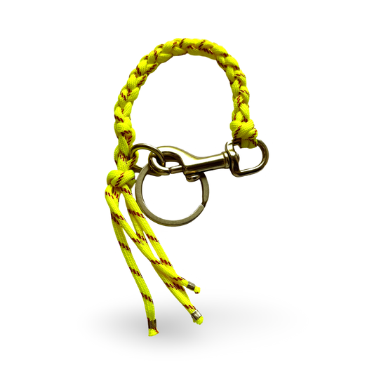 Keychain: Paracord  Wristlet Keychain with Natural Brass Clip