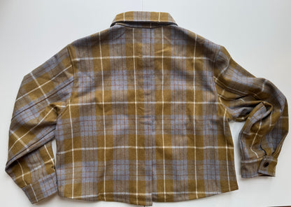 ELLE GREY Plaid Jacket in Olive & Grey