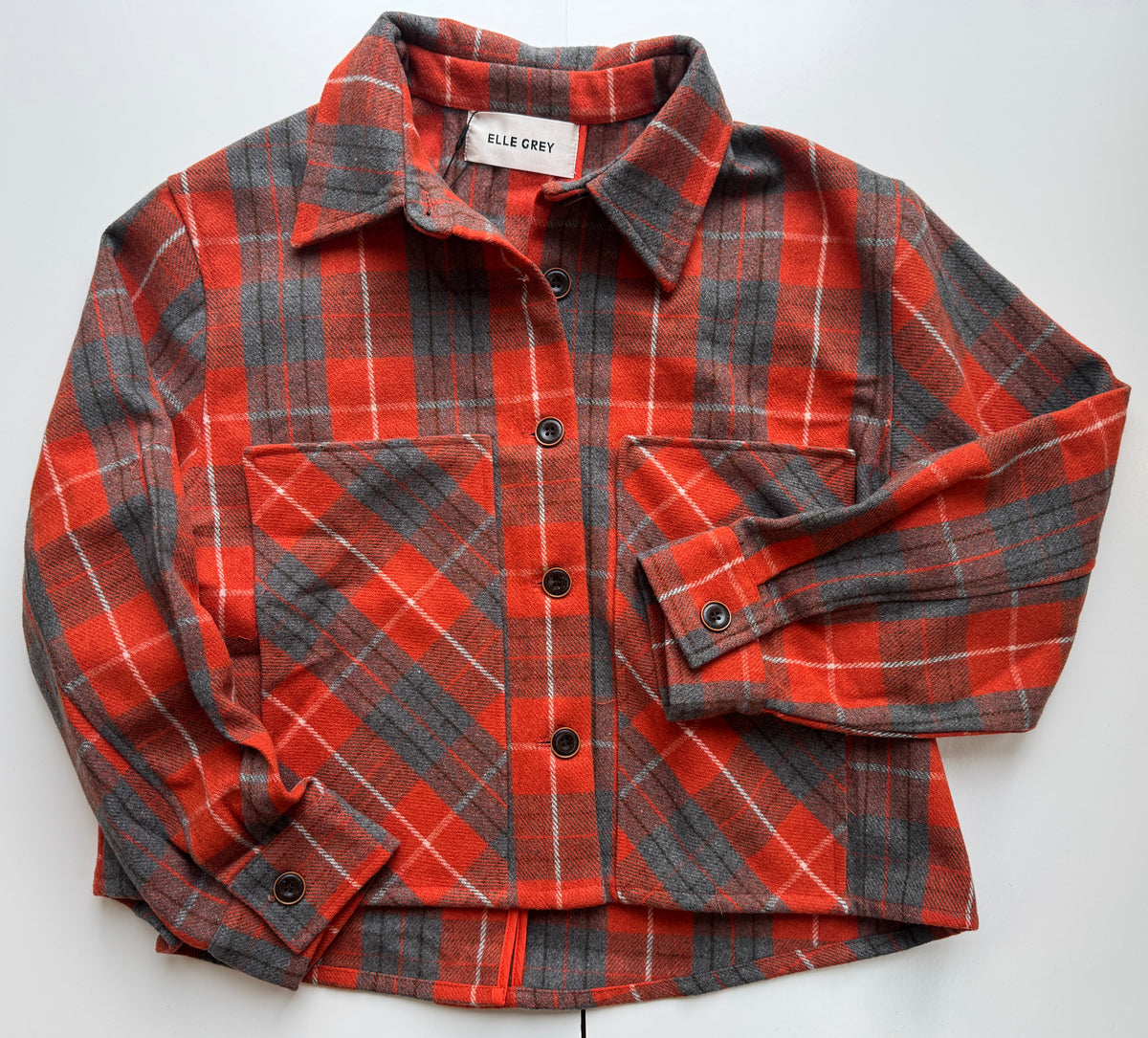 ELLE GREY Plaid Jacket in Red