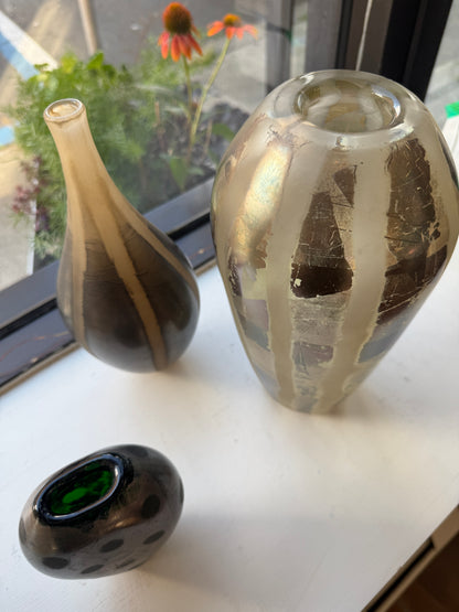 VINTAGE ADAM AARONSON Glass Vase Long Neck Vase