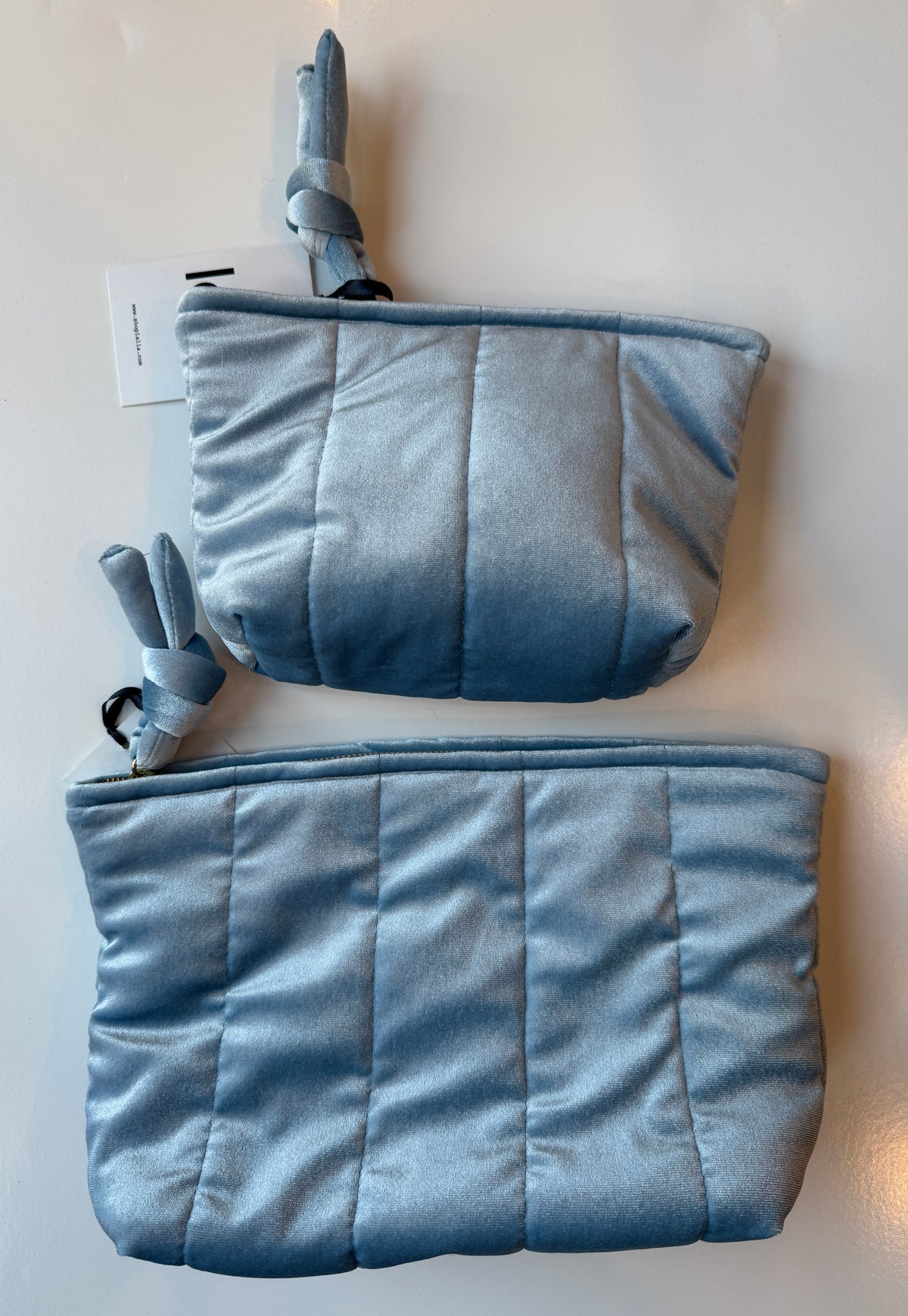 LALLA  Small Velvet Pouch Blue