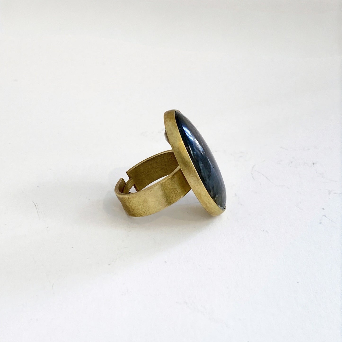 Labradorite Oval Brass Ring