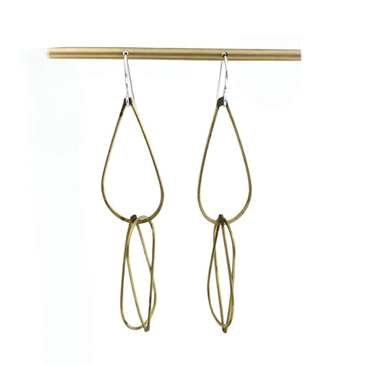 Brass Open Tear Drop Earrings