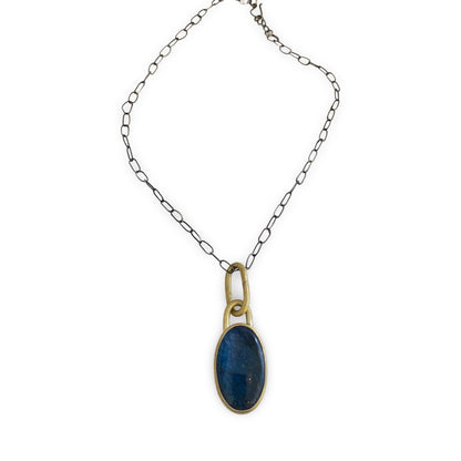 Brass and Labradorite Bezel Necklace