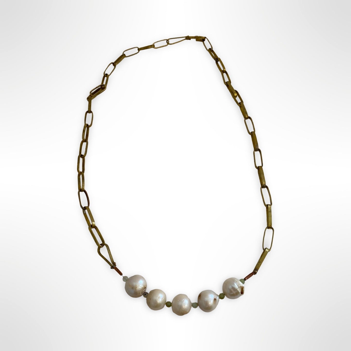Pearl and Brass Necklace