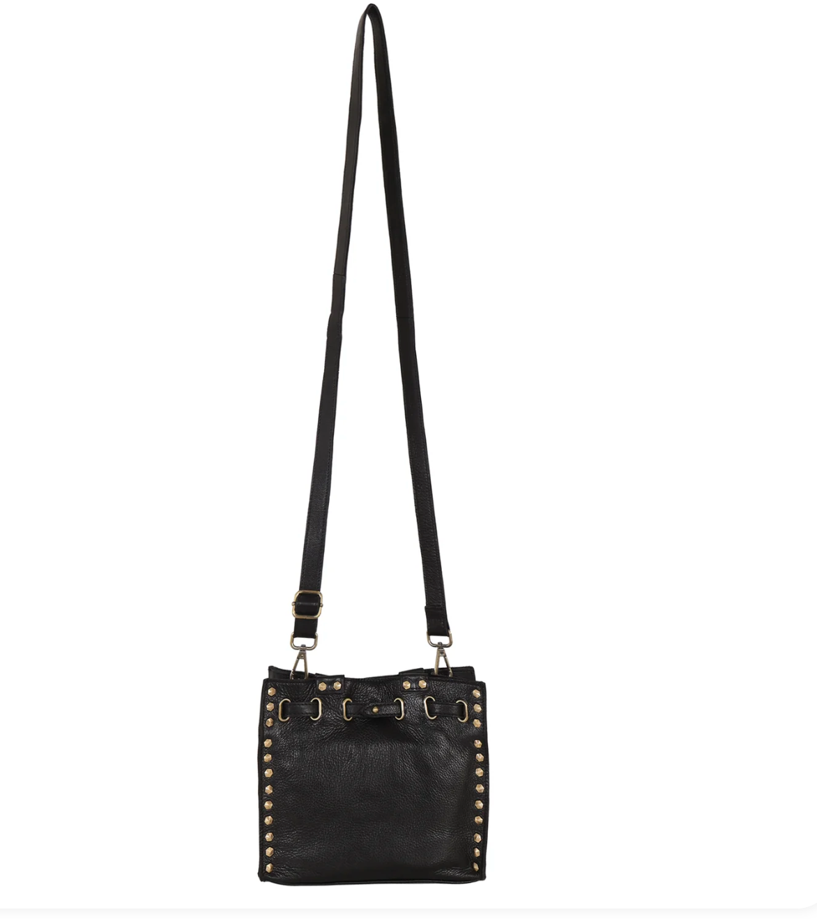 LATICO Malibu Milled Leather Studded Crossbody Bag in Black