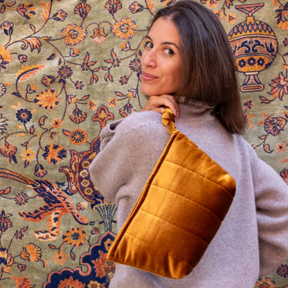 LALLA  Large Velvet Pouch Gold