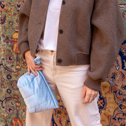 LALLA  Small Velvet Pouch Blue